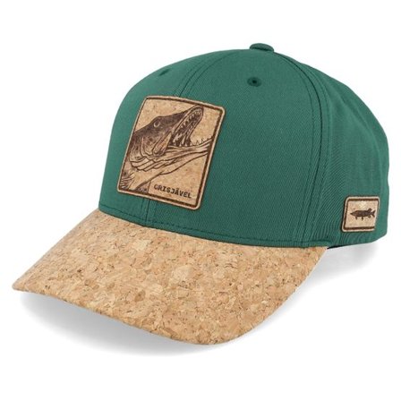 Skillfish - Grön adjustable Keps - Grisjävel Laser Spruce/Cork Adjustable @ Hatstore