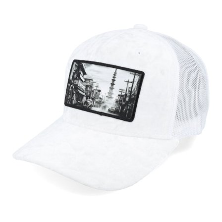 Public Domain - Bianco trucker Cappellino - Japan White/White Velvet Trucker @ Hatstore