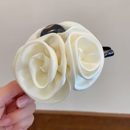 Rose Hair Claw Clips Rosor Blommor Hårklor BEIGE