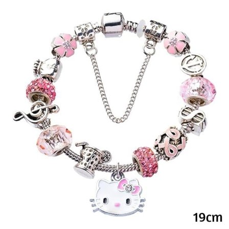 (Spesialtilbud) Hello-Kitty anheng armbånd Stilige uregelmessige perler Håndleddstilbehør for daglig bruk Kattehode