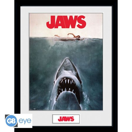 JAWS - Framed print Key Art 30x40 cm