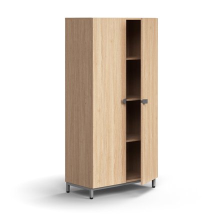 Schrank QBUS, 1636x800x420 mm, Silber, Eiche