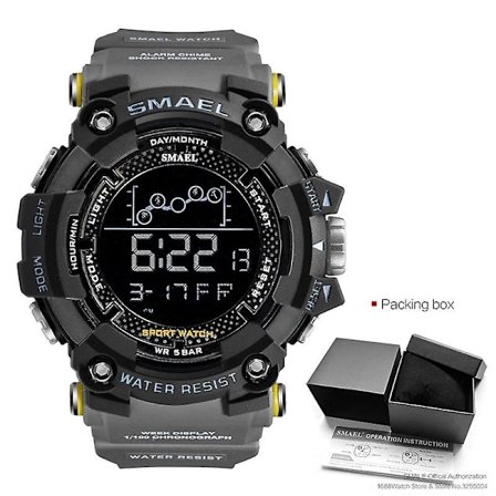 Smael Military Sports Digital Watch For Herr Vattentät Led Bakgrundsbelysning Armbandsur Vecka Datum Väckarklocka Relogio Reloj