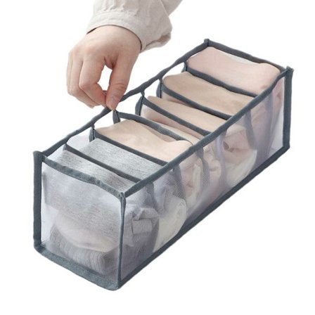 Undertøjsopbevaring Organizer Kommode Garderobe 7 Rum Grå grå