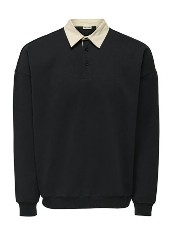 ONLY & SONS | Onsjeffrey Vtg Ls Rugby Solid Polo | XXL