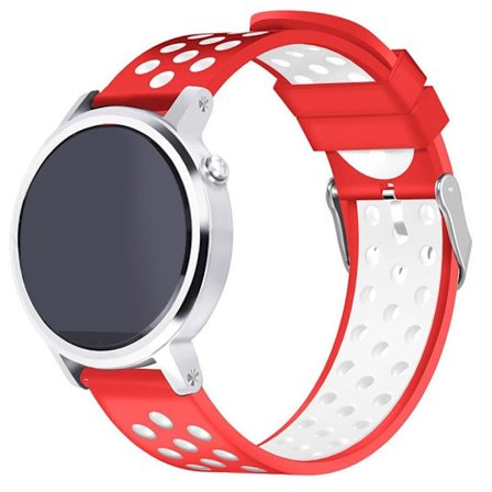 Samsung Gear S3 klockarmband silikon metall - Röd och vit