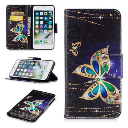 Plånboksfodral Apple iPhone 8 Plus – Guldfjäril