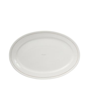 Lexington Ovalt fad i porcelæn, hvid/beige