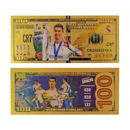Ronaldo stjernefodbold mindebanksseddel europæisk cup perifer sand super liga souvenir perifer 2pcs 2