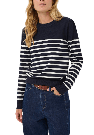 Saint Tropez MilaSZ Striped Pullover Tröjor Dam Svart XL
