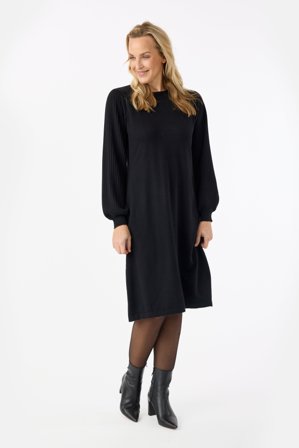 SIGNATURE - Strik Kjole - Sort - Ballon Ærmer