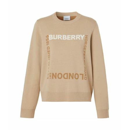 Burberry - Stickade Tröjor & Koftor - Beige - Dam - Storlek: M, Dam, Storlek: M