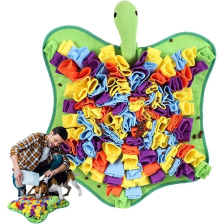 Snusematte for valper, interaktiv fôringsmatte for hunder, skilpaddeformet godbitdispenser for kjæledyr, mental stimuleringsleke for små og 