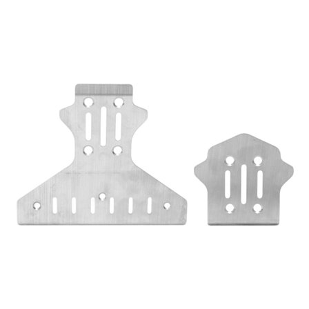 King Motor KM 1 7 RC Bil Rustfritt Stål Front Bakre Chassis Armor Body Protector Sølv