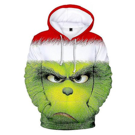 3D Grinch Hoodie til Mænd og Kvinder - Casual Hættetrøje med Hætte - Venner Julegave Xhy Tw