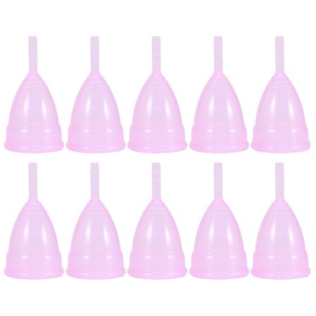 10 stk. Gjenbrukbare Silikon Menstruasjonskopp Kvinnelig Hygiene Samler Rosa