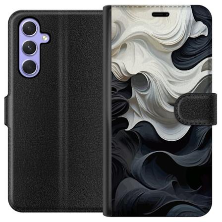 Samsung Galaxy A54 Lompakkokotelo Silkki Musta/Valkoinen