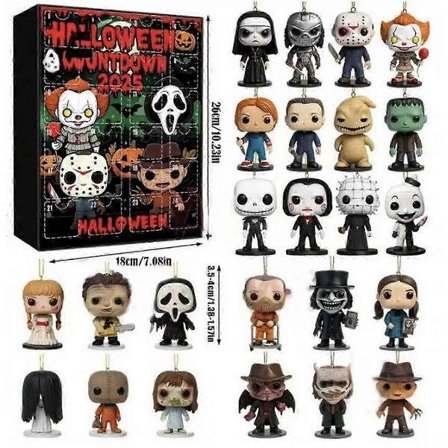 2025 Limited Edition! 24-dages Horrorfilm Figur Julekalender