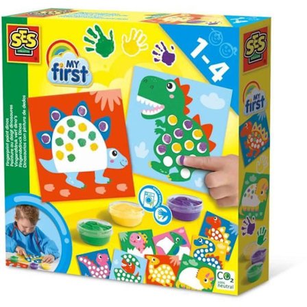 Min första - Fingermålning - Dinosaurier - SES CREATIVE - Måla 10 dinosauriekort.