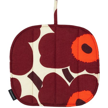 Marimekko Pieni Unikko gryteklut, vanilje/burgunder/rød' - 'Vanilje, vinrød, rød