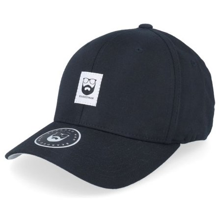 Bearded Man - Svart flexfit Keps - Bm Logo Wh Woven Black Flexfit @ Hatstore