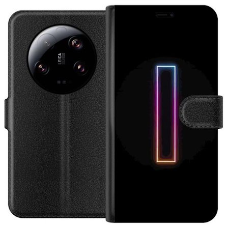 Kompatibel Tegnebogsetui til Xiaomi Xiaomi 13 Ultra Minimalistisk neonbogstav I i regnbuefarver mod mørk baggrund