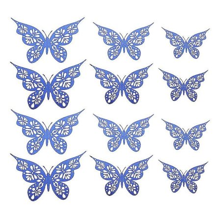 24 st ihåliga fjärilsdekaler