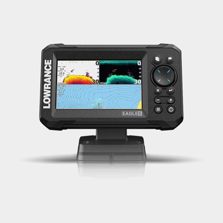 Plotter Lowrance Eagle, 5" + Transdutor SplitShot de ecossonda (CHIRP, DownScan & frequência fixa)