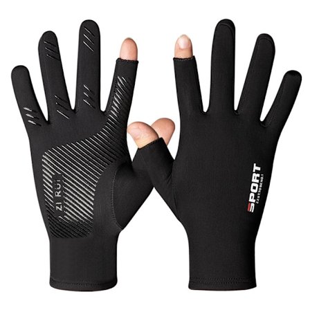 Sport Touch Screen Handskar, Tunn Fleece, Två Fingrar Exponerade