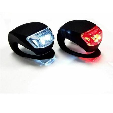 LED Sykkellys Silikon Sykkellys Foran+Bak Sykkellyssett (R