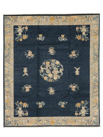 Orientalsk Kazak Fine Mongolian Teppe 255X297 Svart/Mørk Grønn Stort Ull, Afghanistan