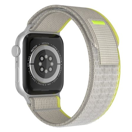 Trail-band Armband till Apple Watch 42mm/44mm/45mm/46mm/49mm - Vit/Gul