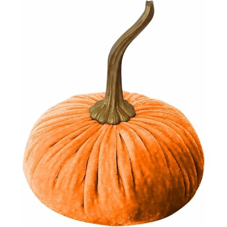 Dekorativ höstpump i sammet, modern rustik bröllopsdekoration för höst, Halloween, Thanksgiving, bordsdekoration, semesterdekoration, present, orange,