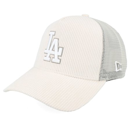 New Era - MLB Beige trucker Cap - Los Angeles Dodgers Corduroy Stone A-Frame Trucker @ Hatstore