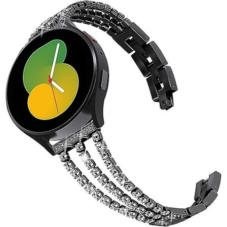 Kompatibel med Samsung Galaxy Watch 4-rem 40mm 44mm, 20mm rem för Galaxy Watch Active 2-rem 40mm 44mm, för Garmin Vivoactive 3-rem, svart