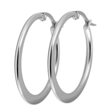 Runda Blanka Tunna Hoop Silver Örhängen i Rostfritt Stål -2,9 cm