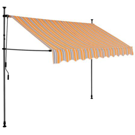 Vidaxl Markis Manuellt Infällbar Med Led 300 Cm Gul Och Blå Multifärg