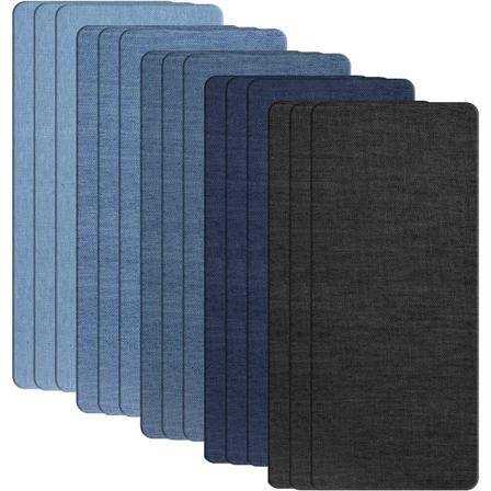 15 kappaletta silitysmerkkejä, suuret merkit 28×12,5 cm, denim-fa