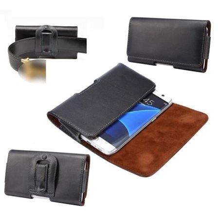 Horisontellt Fodral Bältesklämma Äkta Läder för => NOKIA LUMIA 930 -A (NOKIA MARTINI) > Svart
