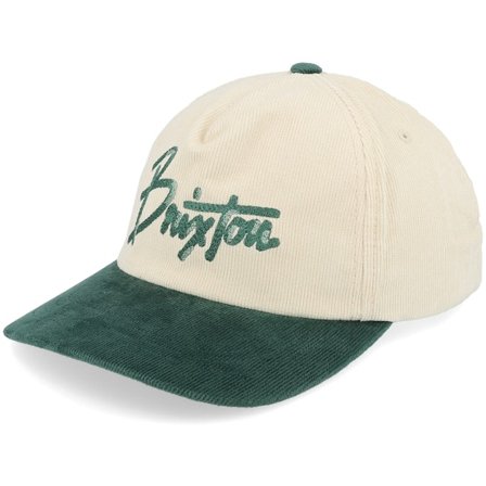 Brixton - Beige unconstructed Cap - Corduroy Medium Profile Night Sage/Whitecap Dad Cap @ Hatstore