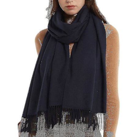 Dam Cashmere Scarf Varm Halsduk Stor Fin Stickad Vinter Tub Scarf