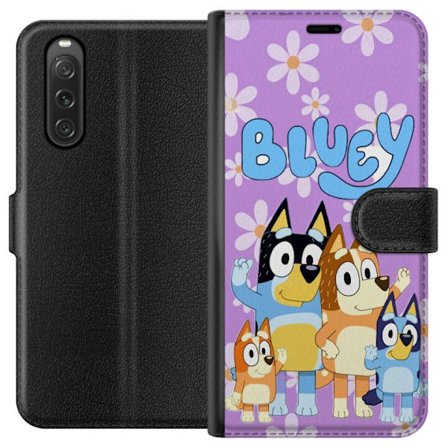 Yhteensopiva Lompakkokotelo Sony Xperia 10 V Stitch kouluehtona kirjojen, kynien ja repun kanssa värikkäässä kawaii-kuvituksessa