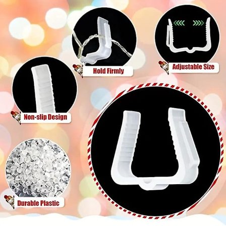 Joulukoriste Ulkovalojen Johto Muovikiinnike Vedenkestävä Kiinnike