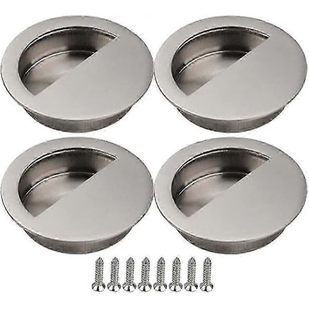 4 st Skjutdörrshandtag Skåpdörr Infällt Handtag Möbelhandtag Med Skruvar Skåp Silver