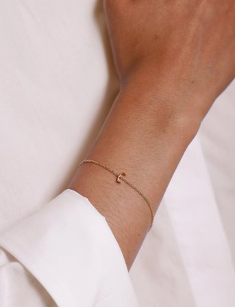 Design Letters Archetype Bracelet - A-Z Gold Plated - Gold - L:21CM