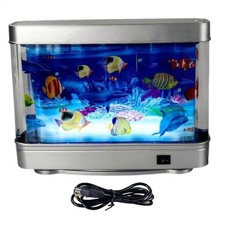 Artificiellt akvarium 31 x 9 x 24 cm Glöd Sensorisk Dekoration Söt Realistisk Tyst Akvarium Födelsedag Natt