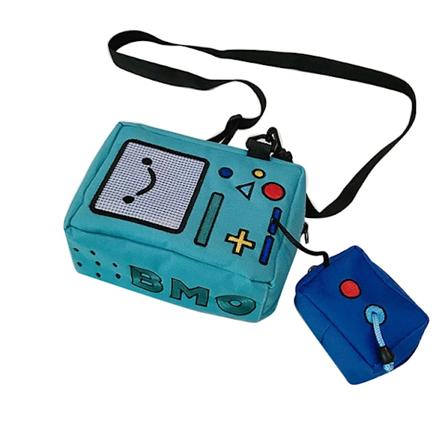 Cartoon Anime Adventure Time BMO Små väskor för kvinnor Telefon plånbok Kvinnlig Canvas Spelmaskin Axelväska Rolig Crossbody väska