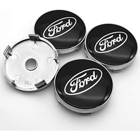 Sorte 60mm 4-pak centerkapsel Ford One Size