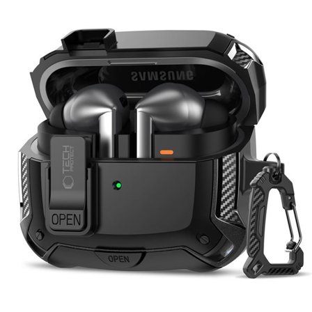 Tech-Protect silikonhakfodral för Samsung Galaxy Buds 3 / 3 FE / 3 Pro - Svart