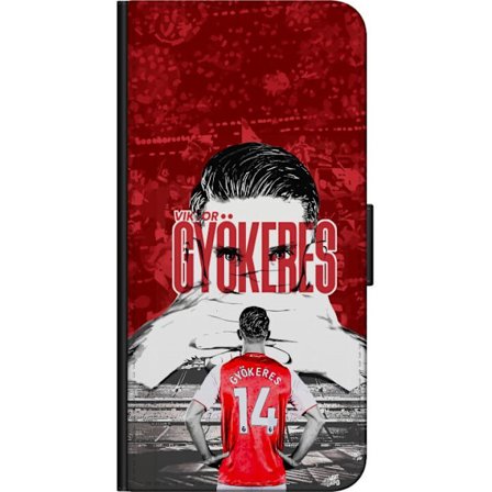 Yhteensopiva Lompakkokotelo Samsung Galaxy Note 10 Lite Punainen dramaattinen kollaasikuva, jossa esiintyy Viktor Gyökeresin muotokuva ja pelaajia tak